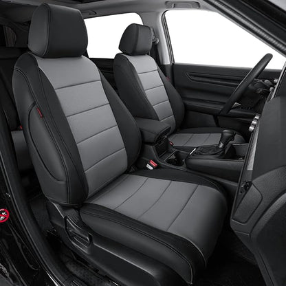 Custom Seat Covers for 2012-2014 Honda CR-V,Premium Faux Leather Car Seat Cover Set,Full Set Waterproof SUV Seat Protector,Armrest Covers Included (Black/Gray) by Coverdream
