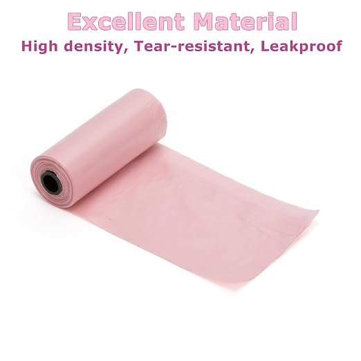 Ginsco 0.8 Gallons Disposable Trash Bags for Mini Car Trash Can, Portable Small Car Garbage Bags, Cars Accessories, Mini Trash Bags, Plastic Trash Bag for Cars/Home/Office (4 Rolls/60 Counts) Pink - Image 2