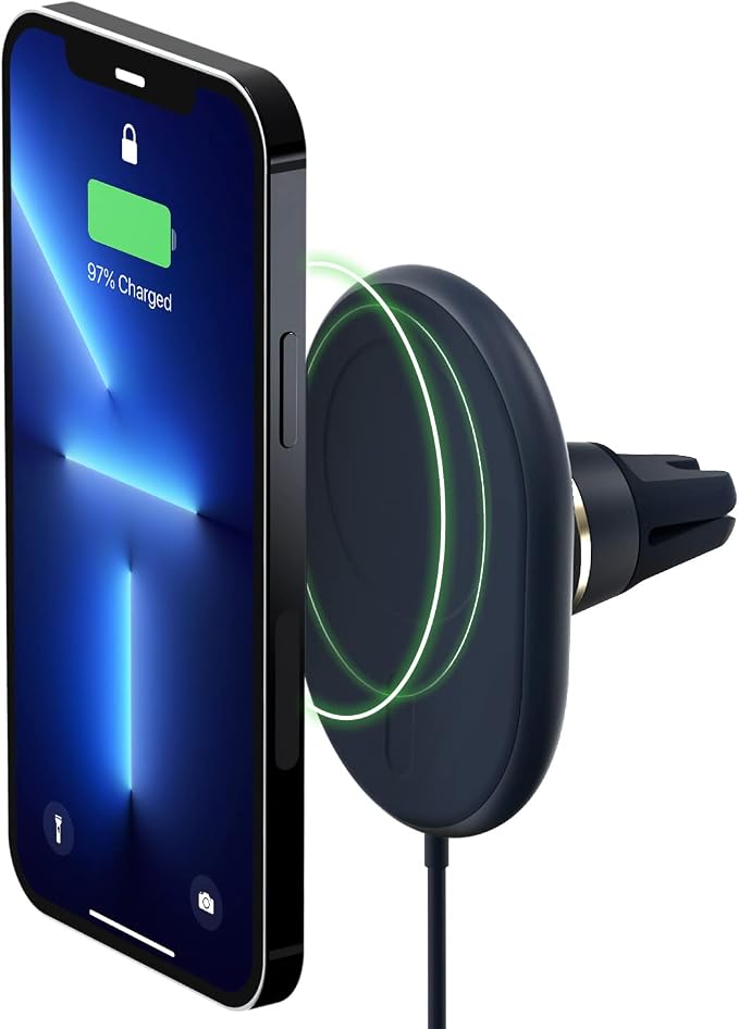 iOttie Velox Magnetic Wireless Charging Air Vent Car Phone Mount. Compatible with MagSafe iPhones including iPhone 12/13/14/15/16/17 Series (Car Charger Included) by iOttie