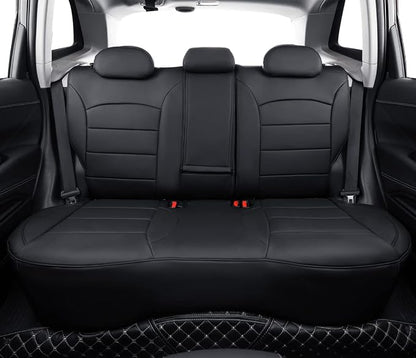Car Seat Covers for 2009-2013 Subaru Forester,Rear w/Armrest,Faux Leather | Full Set Suv Seat Cushion,Easy Installation,Factory Look,Waterproof Car Seat Protector (Black) - Image 2