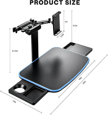 Large Car Tray Table for Back Seat with Adjustable Height | Foldable Car Desk for Laptop , Hidden Cup Holder & Phone Holder, Heavy Duty Travel Food Tray for Eating Working Road Trips - Image 9