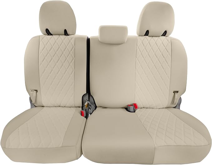 FH Group Custom Fit Car Seat Covers Specifically Made for 2011-2020 Toyota Sienna 7-8 Seater with Ultraflex Neoprene Water Resistant Automotive Seat Covers - 3rd Row Solid Beige by FHGroup