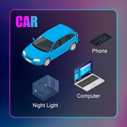 Frienda 2 Pcs Mini USB Light Car LED Interior Light, Type-c | 5v RGB Foldable Lighting, Adjustable 8 Color and Brightness, Smart USB Night Lamp for Cars Laptop Keyboard - Image 6