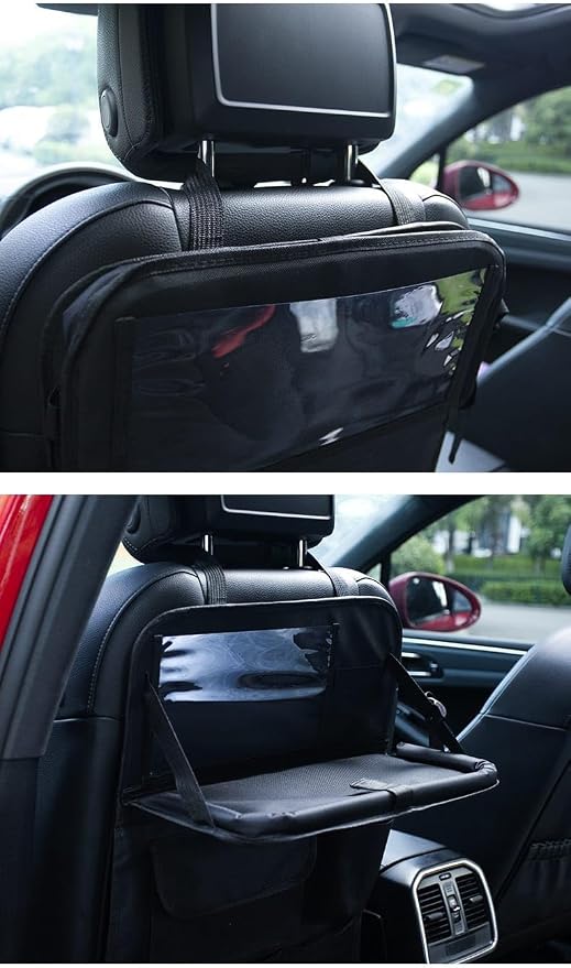 Car Back Seat Organizer with Foldable Laptop Tray, Waterproof Heavy-Duty 600D Oxford Car Seat Protector with Tablet Holder & Storage Pockets for Kids Travel, SUV, Truck & Family Road Trips - Image 4