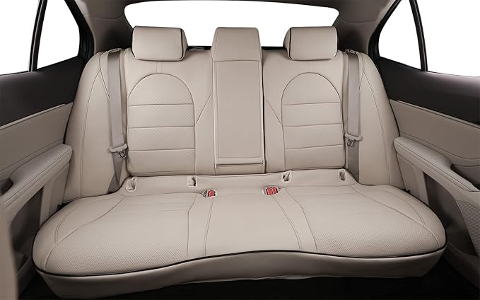 EKR Car Seat Covers for Toyota Camry 2018-2024 (Hybrid),Full Set | Custom Fit for Toyota Camry LE/SE 2018-2024 & SE Nightshade/Nightshade 2022-2024-Faux Leather(Beige) - Image 6