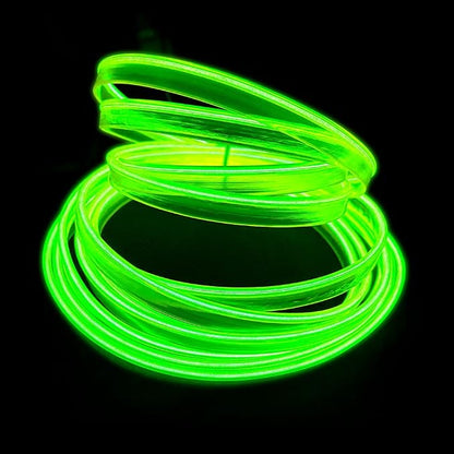 El Wire Lemon Green Interior Car LED Strip Lights, 5M Neon Wire USB 5V with Fuse Protection for Automotive Interior Decoration, with 6mm Sewing Edge - Image 3