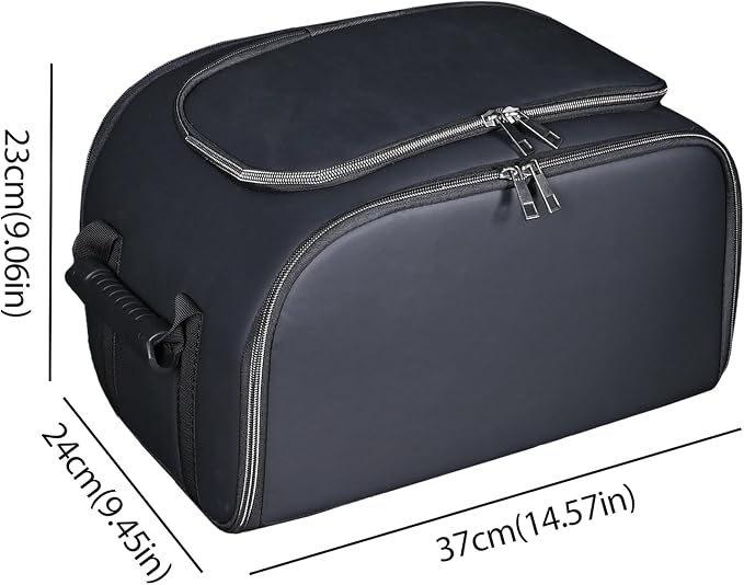 Black Foldable Car Insulated Storage Box, Portable Thermal Cooler Bag with Double Zipper & Sturdy Handle, Multi‑Purpose Car Seat Trunk Organizer for Drinks Snacks, Outdoor Picnic Camping Road Trips - Image 3