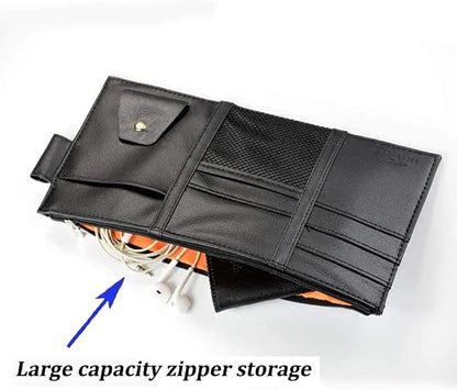 Black Car Sun Visor Organizer, Document Storage Pocket Interior Accessory | Visor accessories multi-slot design stores docs, cards & sunglasses, slim fits all vehicles without obstructing sight - Image 3