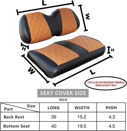 NOKINS Golf Cart Diamond Vinyl Seat Covers Fits Club Car Precedent 2004-UP | OEM Standard Front Seat Cushion,No Nails Required - Image 5