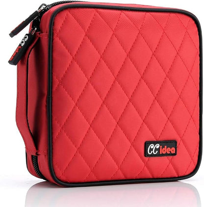 CCidea CD DVD Case Holder, Portable Disc Storage Wallet Binder, Multiple Capacity CD Organizer for Car Home Travel, Anti-Scratch Blu-Ray Game Disc Storage (Red) by CCidea