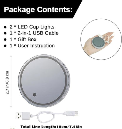 2PCS LED Car Cup Holder Lights, Light up Car Coasters for Cup Holders | 7 Color-Changing Light Up Cup Holder Insert Coasters, Waterproof Car Accessories for Teens, Car Gifts for Men & Women - Image 2
