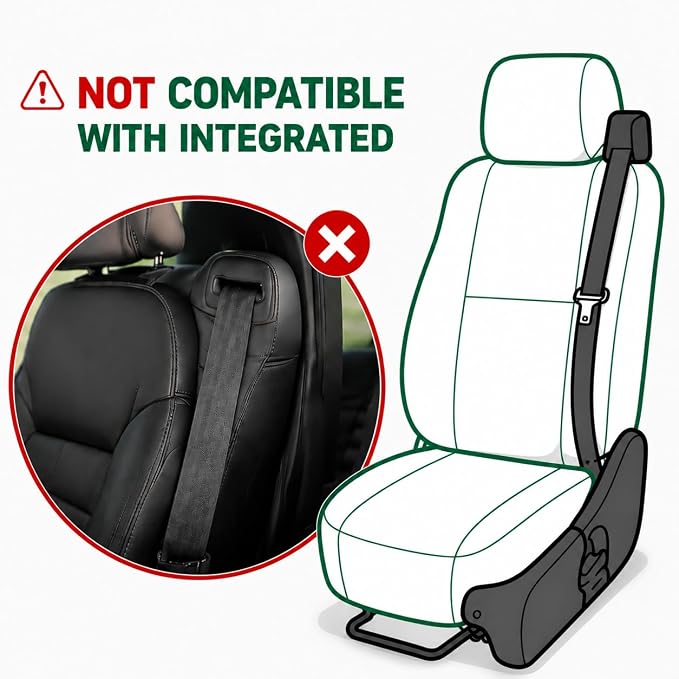 GIANT PANDA 2PCS Front Seat Covers for Chevy Silverado & GMC Sierra 1500 2500 3500 2007-2026 Crew Extended Double Cab Pickup,Custom Fit Chevy & GMC Truck Seat Protectors,Faux Leather (Solid Black) - Image 7
