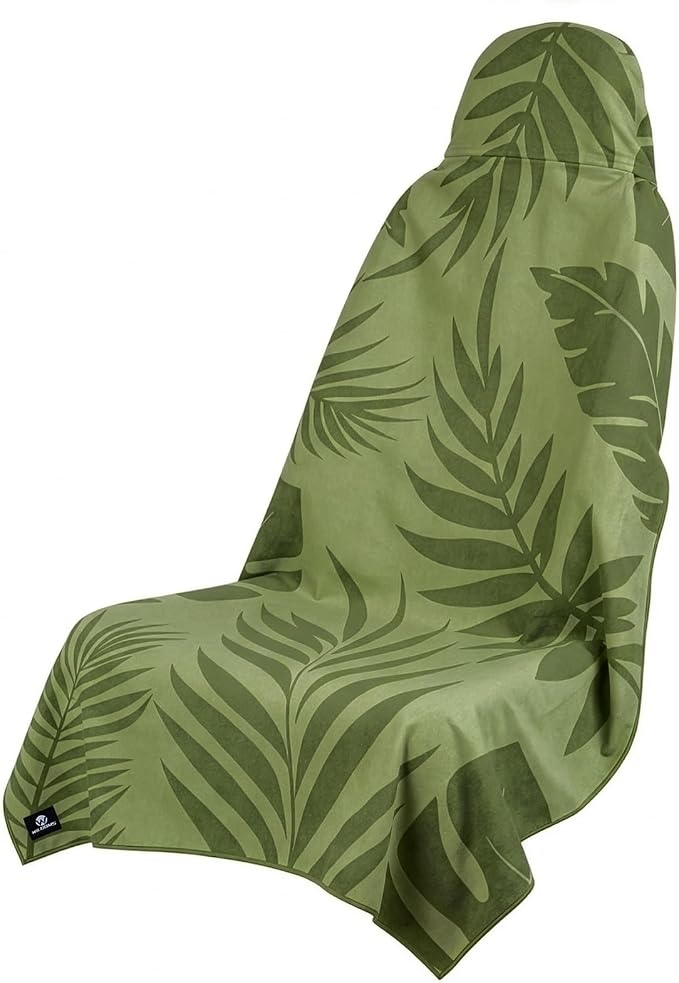 Car Seat Towel Cover, Full-Sized, Sweat Absorbing Towel for Gym - Palm | Washable quick-dry towel cover protects front seats from sweat and water after gym, workout, running, beach and swimming by WILDOMS