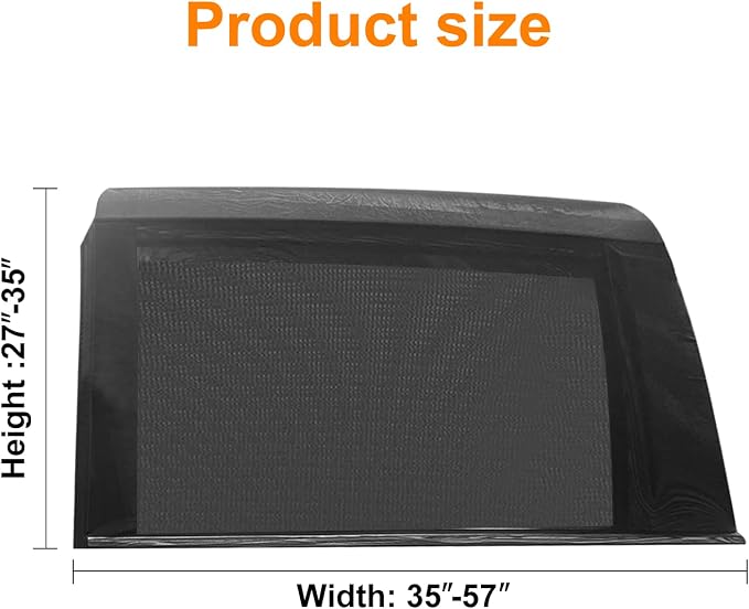 2 Pack Mesh Car Window Screen for MPV Sliding Door, Sun Shade for Camping | Single Layer Sun Shade for Large Square SUV Truck Rear Windows, Car Camping Overnight Sleeping Elastic Mesh Sunshade for Baby - Image 5