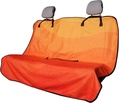 Back Seat Cover for Car Trucks Van SUV Jeep,Waterproof Rear Bench Towel Seat Covers for Dogs and Kids,Automotive Backseat Protector (Orange) by LoyaGour