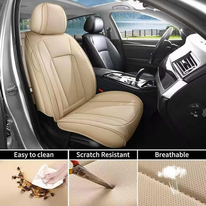 Front Seat Covers Custom Fit for Kia K5 2021-2026,Beige | Luxury Faux Leather, Waterproof, Anti-Slip, Airbag Compatible, Breathable, Car Seat Protectors, 1 Row 2 Seats - Image 3