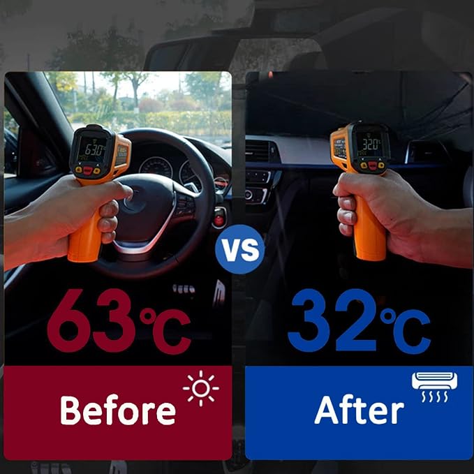 Socira Eagle Car Windshield Sun Shade Umbrella American Flag Sunshade | Foldable Front Window Auto Windshield Sunshade Covers Protect from Sun Rays and Heat 57'' X 30'' Eagle Car Accessories - Image 6
