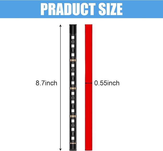 Car LED Strip Light, 48 LED 12V USB Port, Red | RGB Neon Auto Interior Atmosphere Lights, Under Dash Ambient Night Light, Universal Decorative Lamp Accessory for Car Truck - Image 2