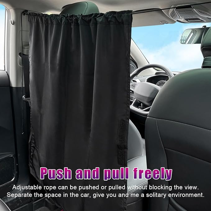 Ohleats Car Divider Curtain, Automotive Privacy Blackout Divider Curtain for Sleeping & Camping, Removable Vehicle Sunshade Screen Blocks Heat, UV Rays, Universal Car Accessories - Image 6