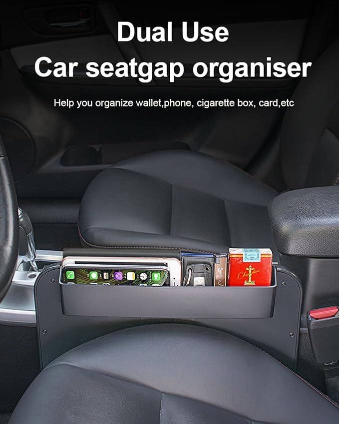 Double-use Steering Wheel Tray & Car Seat Gap Filler Organizer & Centre Console Storage Box,Car Desk/TableTray for Laptop, Eating & Work (【Integrated】 2-in-1) - Image 6