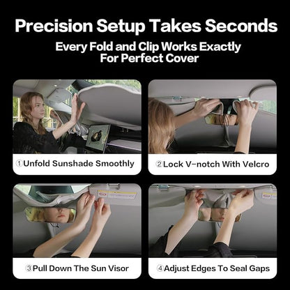 Titanium Silver Windshield Sun Shade for Ford F150 2021-2025 | Ice Blue Reflective Layer, UPF 50+ UV and Heat Blocking, Foldable, Hot-Weather Interior Protection, for Cars, SUVs and Trucks - Image 8