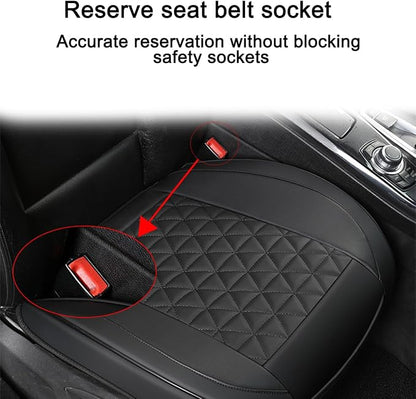2PCS Leather Car Seat Cover, Front Bottom Seat Protector Pad, Black | Leather Vehicle Seat Cover, Full Surround Waterproof Seat Protector Cushion, Universal Fit, Auto Interior Accessories - Image 6