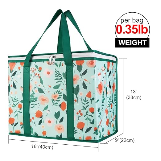 Bodaon 1-Pack Insulated Reusable Grocery Shopping Bags, X-Large Picnic Cooler Bag with Zipper/Zippered Top Cold, Insulated Food/Pizza Delivery Bag for Catering/Doordash/Uber Eats - Image 2