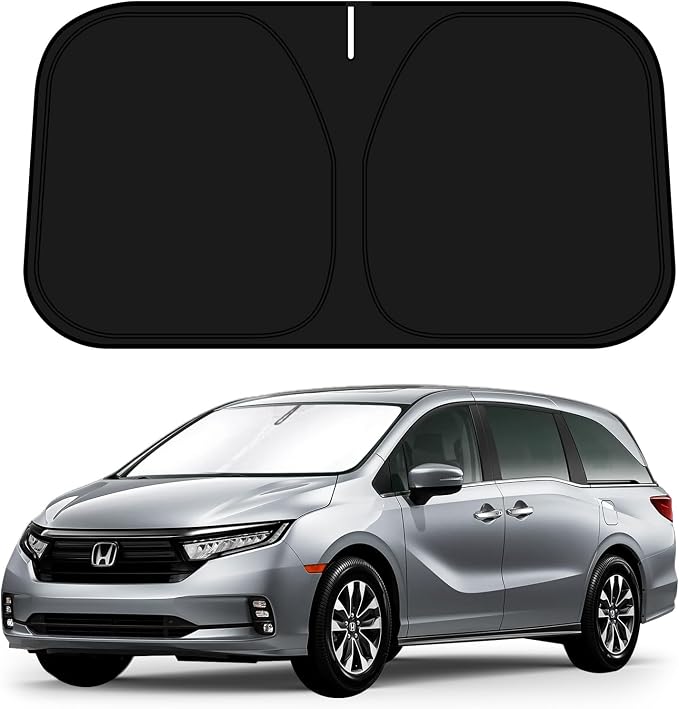 D-Lumina Windshield Sun Shade for 2018-2025 Honda Odyssey LX EX EX-L Touring Elite Minivan Accessories, Front Window Sunshade Sun Visor Protector Block UV Rays Heat, Foldable 2 Layers 210T Material by D-Lumina