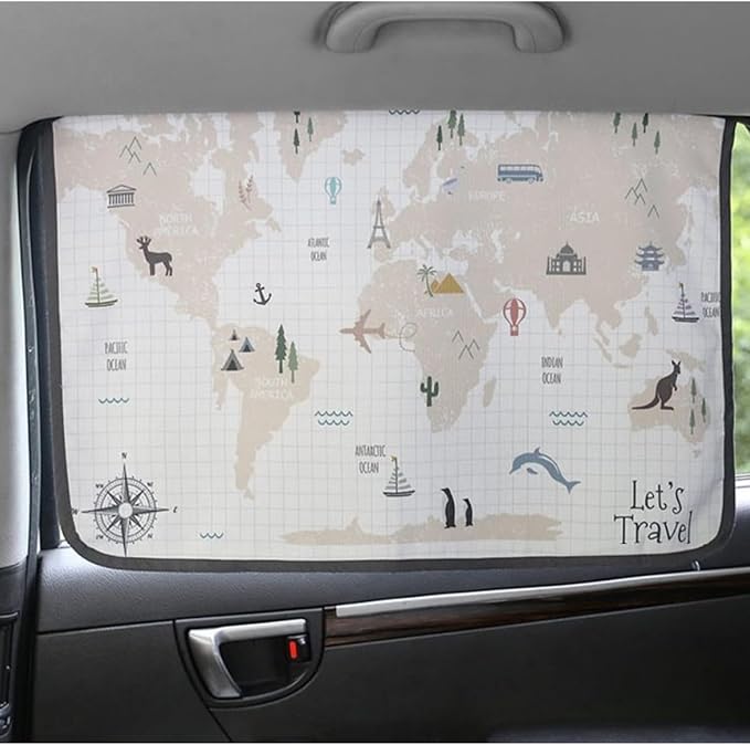 Magnetic Car Sun Shade Curtain for Side Window – Sun Blocker and UV Protector for Baby, Kids, and Pets – Universal Fit with Built-in Magnets for Steel-Framed Door (WorldTravel) - Image 2