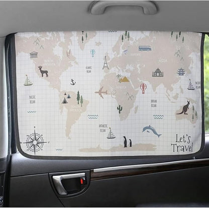 Magnetic Car Sun Shade Curtain for Side Window – Sun Blocker and UV Protector for Baby, Kids, and Pets – Universal Fit with Built-in Magnets for Steel-Framed Door (WorldTravel) - Image 2