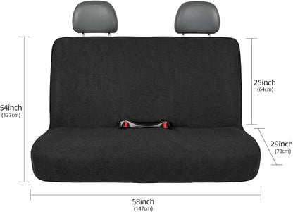 Waterproof Car Seat Cover Bench Black Full Size Universal Fits Car Sweat Towel for Trucks SUV Van Rear Car Seat Protector Protector Cloth Seats Pack of 1 - Image 3