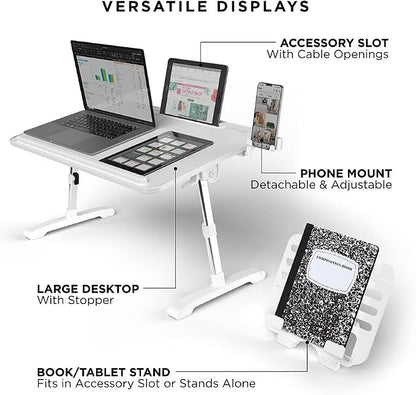 Limitless TotalDesk Portable Workstation and Lap Desk with Adjustable Height & Tilt (White) - Image 7