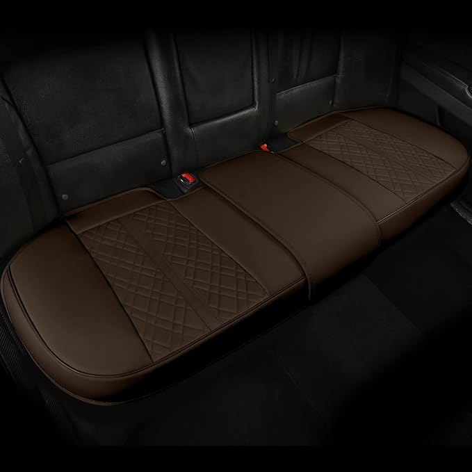 Car Seat Cover for Rear Car Seat Bottom,Luxury PU Leather Seat Cushion | Auto Interior Seat Cover Without Backrest,Full Wrapping Edge Works with Sedan SUV Pickup Minivan by SanQing