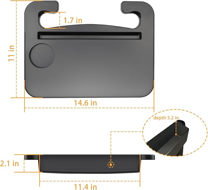 Steering Wheel Tray - 2 in 1 Car Seat Gap Filler Organizer, Multipurpose Table Tray for Eating, Drinking, Laptop - Image 7