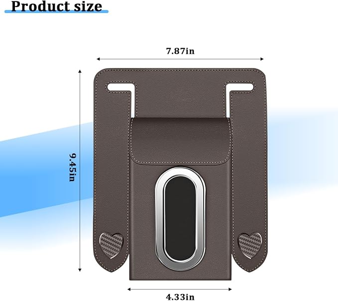 Car Tissue Holder, Multifunctional Vehicle Seat Back Hanging Tissue Box with Storage Hook, Automotive Interior Backseat Napkin Organizer, Universal for SUV Automobile Truck (Brown) - Image 2