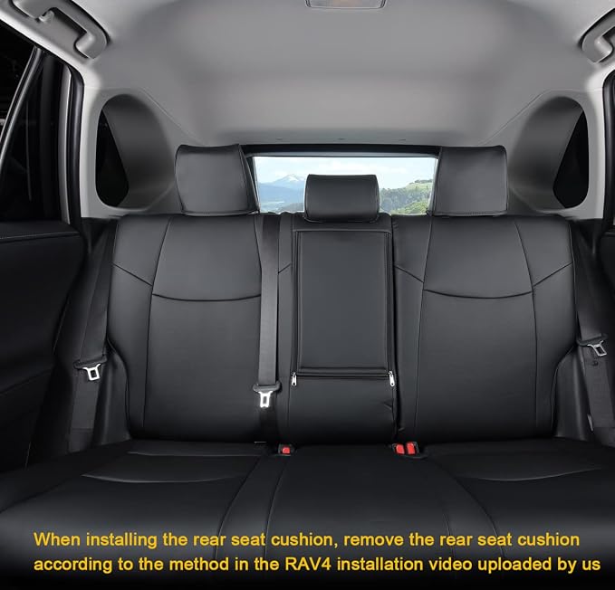 Custom Fit for RAV4 and VENZA Seat Covers Fit for Toyota RAV4 2019 2020 2021 2022 2023 2024 2025 Prime and XSE Hybrid with Waterproof Faux Leather (Black, LU02-Prime-XSE Hybrid) - Image 3