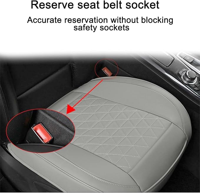 2PCS Leather Car Seat Cover, Front Bottom Seat Protector Pad, Gray | Leather Vehicle Seat Cover, Full Surround Waterproof Seat Protector Cushion, Universal Fit, Auto Interior Accessories - Image 6