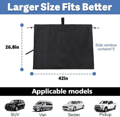 XCBYT Car Window Shade for Side Window, Sun Protection, 2 Pack | Blocks the sun to provide complete privacy. Ideal for car camping, breastfeeding, or taking naps during lunch breaks - Image 6