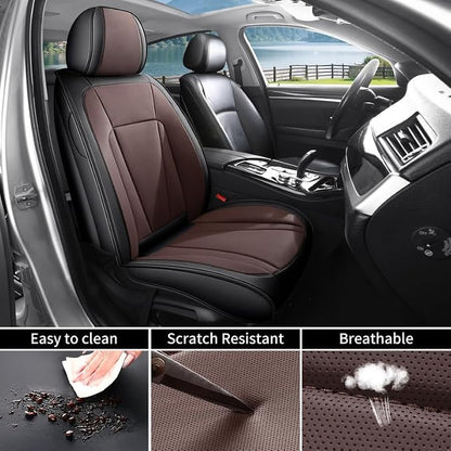 Front Seat Covers Custom Fit for Honda Accord 2000-2026 , Black&Brown | Luxury Faux Leather, Waterproof, Anti-Slip, Airbag Compatible, Breathable, Car Seat Protectors, 1 Row 2 Seats - Image 4