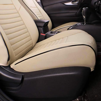 EKR Car Rogue Seat Covers 2017-2019(Sport & Hybrid),Leatherette Full Set | Custom Fit for Nissan Rogue Sport & Hybrid S/SV/SL 2017 2018 2019,Faux Leather(Beige) - Image 4