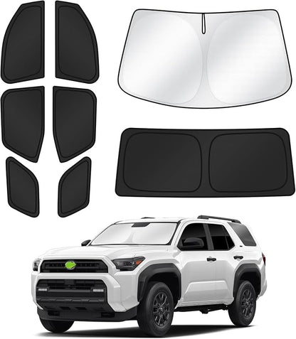 Canvcle Sunshades for 2025 2026 Toyota 4Runner Accessories Windshield Sun Shade Side Rear Window Shade Cover Sun Visor Shield Privacy Protection for Camping Keep Vehicle Cool Black 8PCS - Image 7