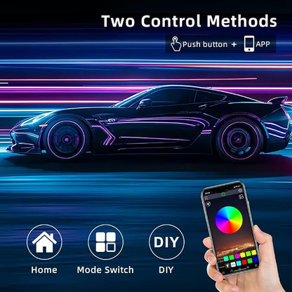 Acrylic Interior Car LED Strip Light, Dreamcolor 6-in-1 RGB Ambient Lighting with APP, 16 Million Colors 175in 600LED Music Sync Lights for Night Driving, Home, Camping & Gift Decor - Image 3