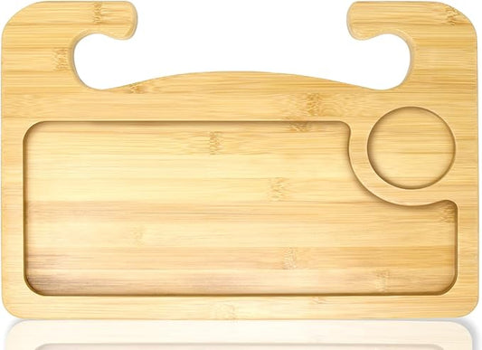 EcoNour Laptop Mount with Pen Holder | Bamboo Food Tray for Eating with Drinks Holder | Multipurpose Travel Car Accessories | Laptop Mount with Pen Holder | Bamboo Food Tray for Eating with Drinks Holder | Multipurpose Travel Car Accessories by EcoNour