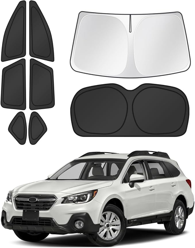 Canvcle Window Shades for 2015-2019 Subaru Outback Accessories Windshield Sun Shade Side Rear Window Covers Sunshade Sun Visor Shield Privacy Protection for Camping Keep Vehicle Cool Black 8PCS by Canvcle