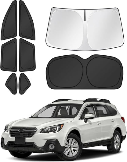 Canvcle Window Shades for 2015-2019 Subaru Outback Accessories Windshield Sun Shade Side Rear Window Covers Sunshade Sun Visor Shield Privacy Protection for Camping Keep Vehicle Cool Black 8PCS by Canvcle