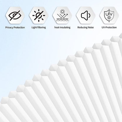 Myshade Arch Window Shades Half Circle Light Filtering Cellular Shades Cordless No Drill Blinds for Windows Half Moon Honeycomb Fabric No Tools Shades Easy Install (2PCS White 36" W X 18" H) - Image 6