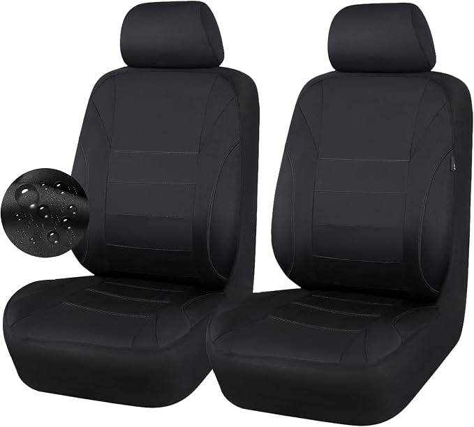 CAR PASS Neoprene EVA Waterproof car seat Covers Front Seats Only, Universal fit for SUV Vehicles Automotive with 5mm Composite EVA Inside,Airbag Compatible (Two Seats, Black and Black) - Image 8