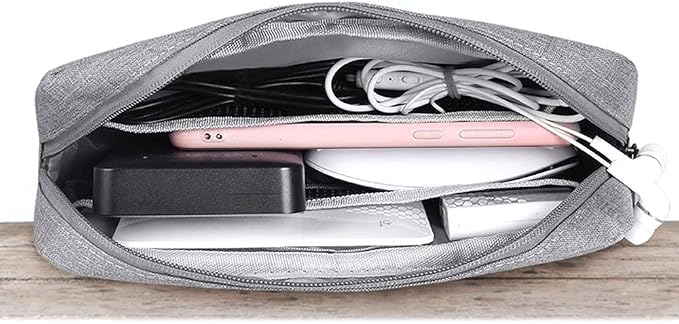 Universal Electronics/Accessories Soft Carrying Case Bag, Durable & Light-weight,Suitable for Out-going, Business, Travel and Cosmetics Kit (Small+Big-Gray) - Image 6