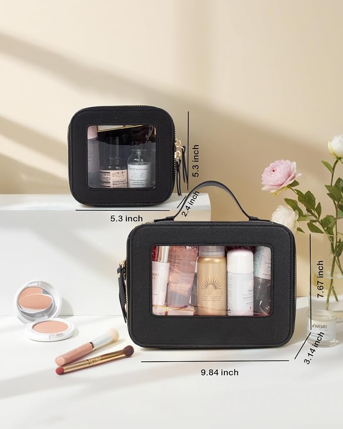 Clear Makeup Bag Small, TSA Approved Portable Toiletry Bag with Zipper Cosmetic Travel Bag Makeup Organizer Case Mini Makeup Pouch for Purse Car Organizer Bag for Women Men - Image 5