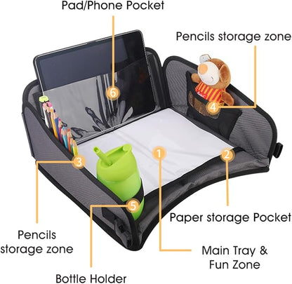Kids Travel Tray for Car, Car Seat Tray, Grey - Image 2